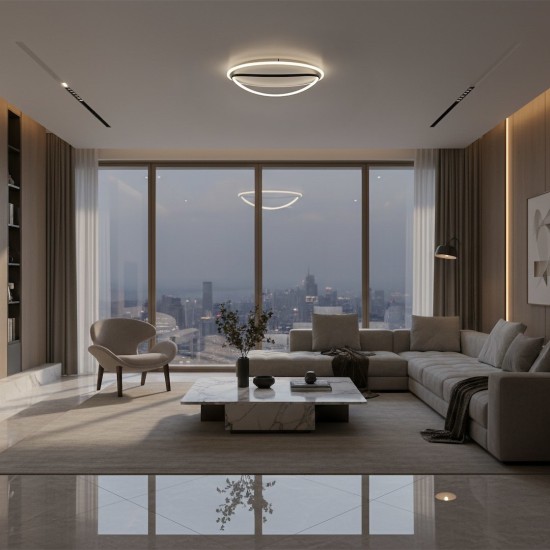 Φωτιστικό Οροφής LED HALO Μαύρο–Λευκό 38W 4000K – Milagro