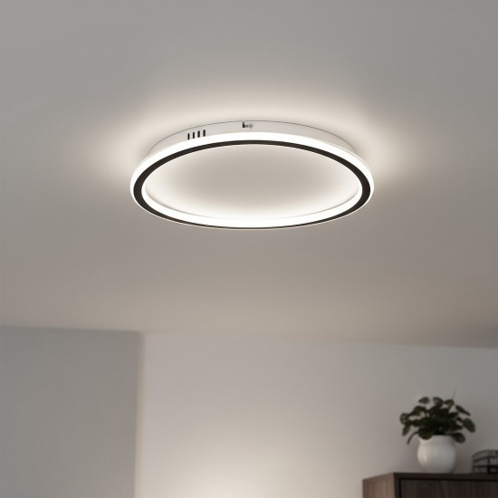 Στρογγυλό Φωτιστικό Οροφής LED CALI Μαύρο–Λευκό 30W 4000K – Milagro