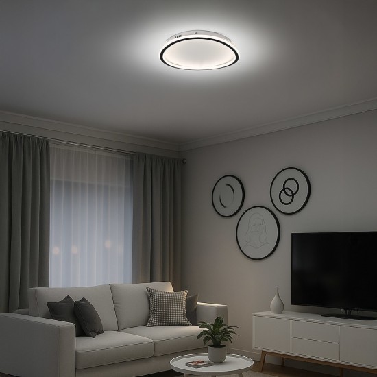 Στρογγυλό Φωτιστικό Οροφής LED CALI Μαύρο–Λευκό 30W 4000K – Milagro