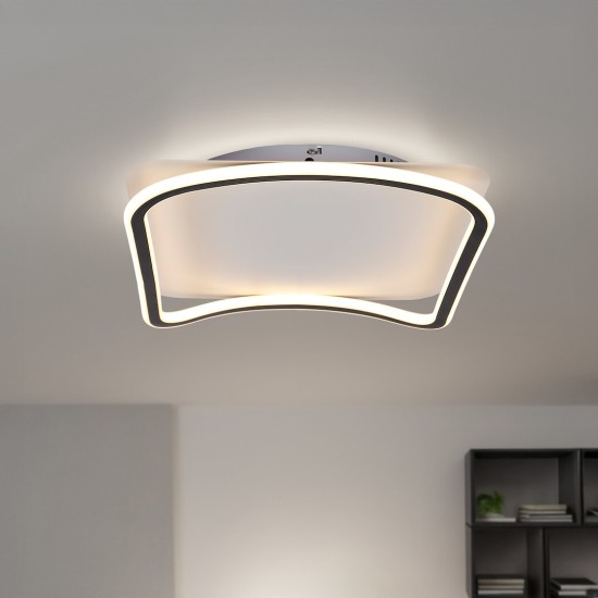 Τετράγωνο Φωτιστικό Οροφής LED CALI Μαύρο–Λευκό 30W 4000K – Milagro