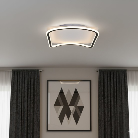Τετράγωνο Φωτιστικό Οροφής LED CALI Μαύρο–Λευκό 30W 4000K – Milagro