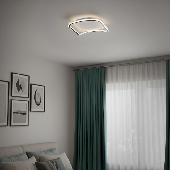 Τετράγωνο Φωτιστικό Οροφής LED CALI Μαύρο–Λευκό 30W 4000K – Milagro