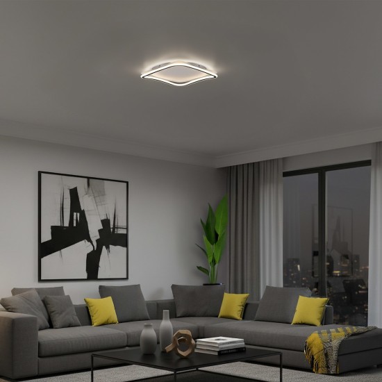 Τετράγωνο Φωτιστικό Οροφής LED CALI Μαύρο–Λευκό 30W 4000K – Milagro
