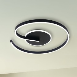  LED LORENZO Φωτιστικό οροφής ΜΑΥΡΟ 22W