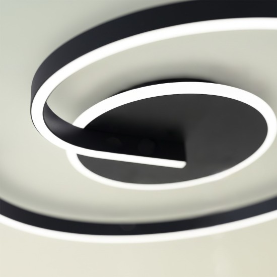  LED LORENZO Φωτιστικό οροφής ΜΑΥΡΟ 22W