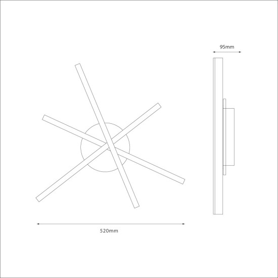 Φωτιστικό Οροφής LED STICK Μαύρο 12W 4000K – Milagro ML1850