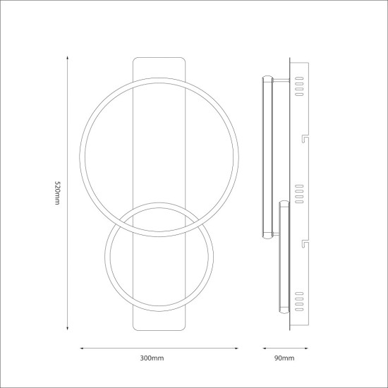Φωτιστικό Οροφής LED ROWENA Μαύρο–Ξύλο 14W 4000K – Milagro ML1851