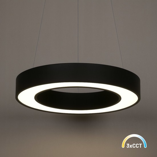 Κρεμαστό Φωτιστικό LED Union Μαύρο 40W 3CCT 3000K–4000K–6000K – Milagro ML1866