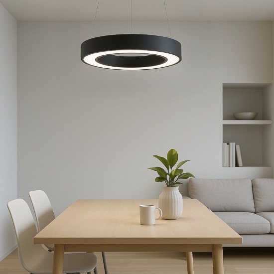 Κρεμαστό Φωτιστικό LED Union Μαύρο 40W 3CCT 3000K–4000K–6000K – Milagro ML1866