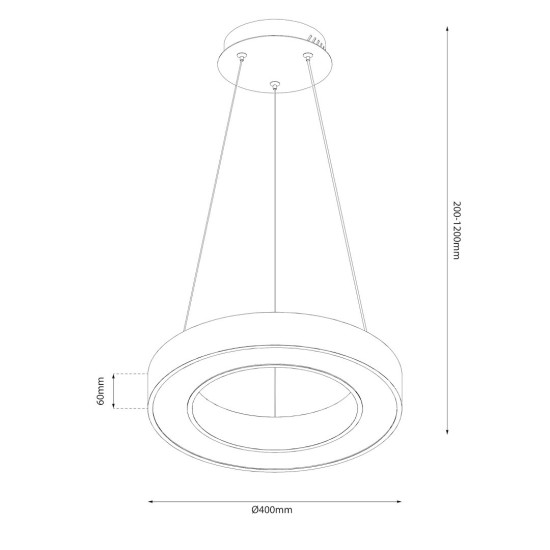 Κρεμαστό Φωτιστικό LED Union Μαύρο 40W 3CCT 3000K–4000K–6000K – Milagro ML1866