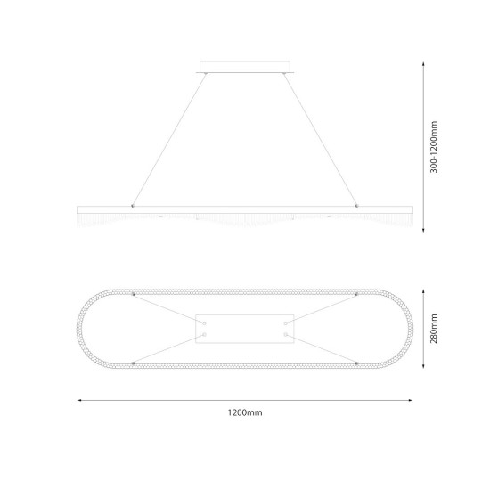 Κρεμαστό Φωτιστικό LED PRECIOSA 45W 4000K Χρυσό 120cm - Milagro ML1868