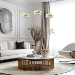 Τρίφωτο Κρεμαστό Φωτιστικό LED PRECIOSA 60W 4000K Χρυσό 90cm - Milagro ML1894