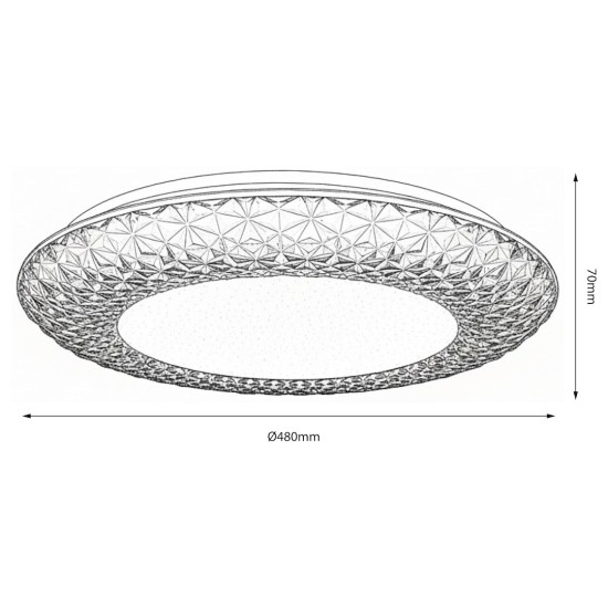 LED Πλαφονιέρα ROX 34W Ø48cm 4000K ML2053