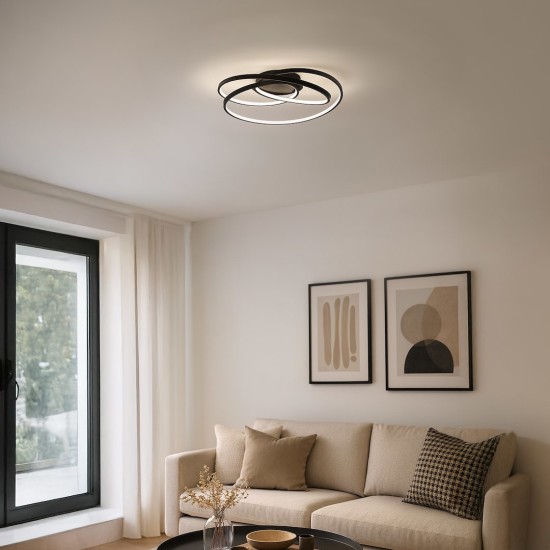 Φωτιστικό Οροφής TURNER LED 32W 1220lm 4000K Μαύρο