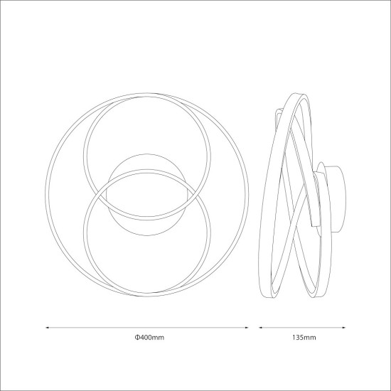 Φωτιστικό Οροφής TURNER LED 32W 1220lm 4000K Μαύρο