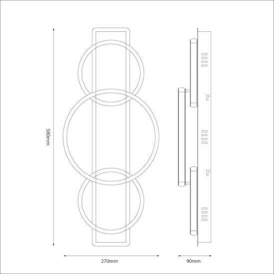 Φωτιστικό Οροφής LED ROWENA Μαύρο–Ξύλο 18W 4000K – Milagro ML2060