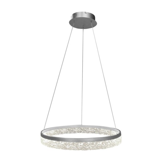Μοντέρνο Κρεμαστό Φωτιστικό LED GALA Silver 25W Inox