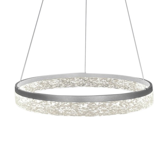 Μοντέρνο Κρεμαστό Φωτιστικό LED GALA Silver 25W Inox