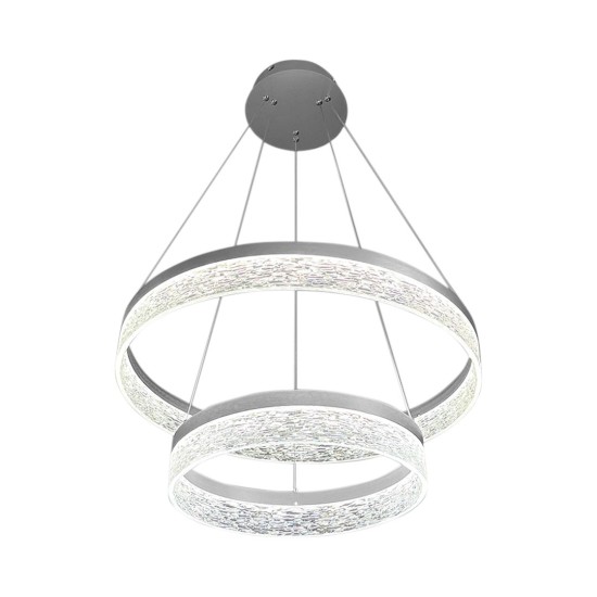 Μοντέρνο Κρεμαστό Φωτιστικό LED GALA Silver 54W Inox