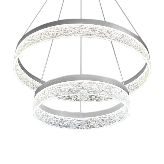 Μοντέρνο Κρεμαστό Φωτιστικό LED GALA Silver 54W Inox
