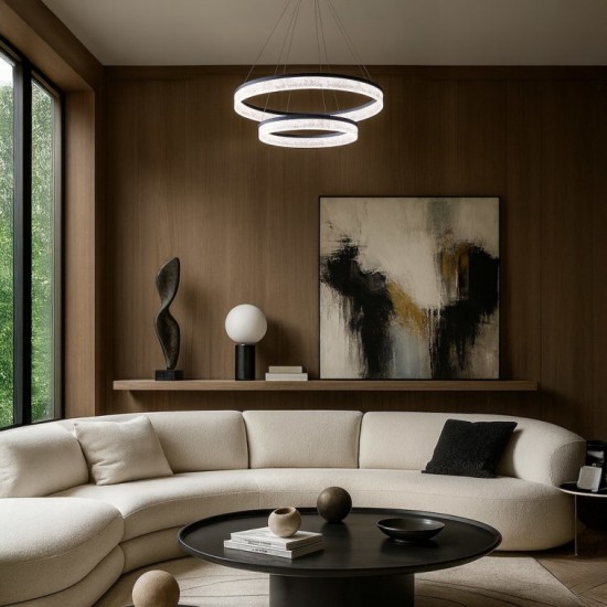 Μοντέρνο Κρεμαστό Φωτιστικό LED GALA Silver 54W Inox