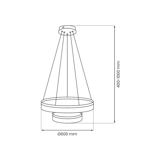 Μοντέρνο Κρεμαστό Φωτιστικό LED GALA Silver 54W Inox