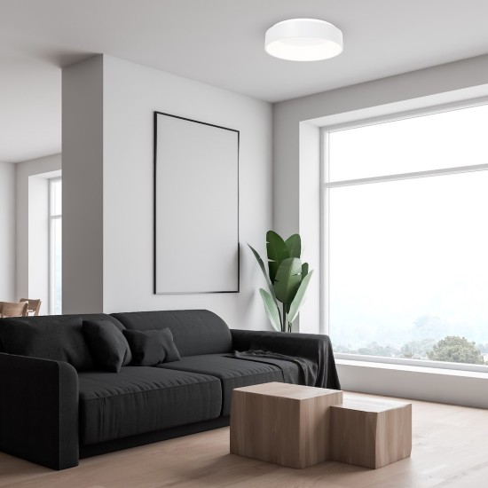 Πλαφονιέρα Οροφής LED Ohio 40W Ø45cm CCT 3000K-6000K Λευκή - Milagro ML232