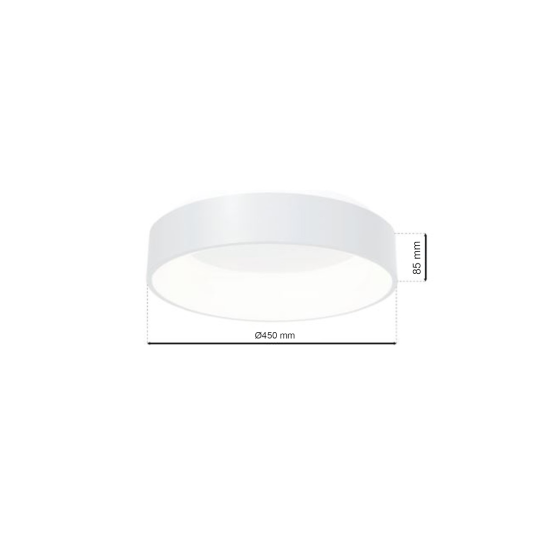 Πλαφονιέρα Οροφής LED Ohio 40W Ø45cm CCT 3000K-6000K Λευκή - Milagro ML232