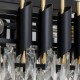 Κρυστάλλινο Κρεμαστό Φωτιστικό Cristal 10xE14 Μαύρο Χρυσό