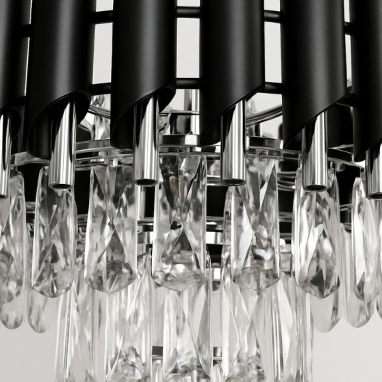 Κρυστάλλινο Πολύφωτο Cristal Chrome 5xE14 Μαύρο Χρώμιο