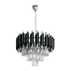 Κρυστάλλινο Πολύφωτο Cristal Chrome 5xE14 Μαύρο Χρώμιο