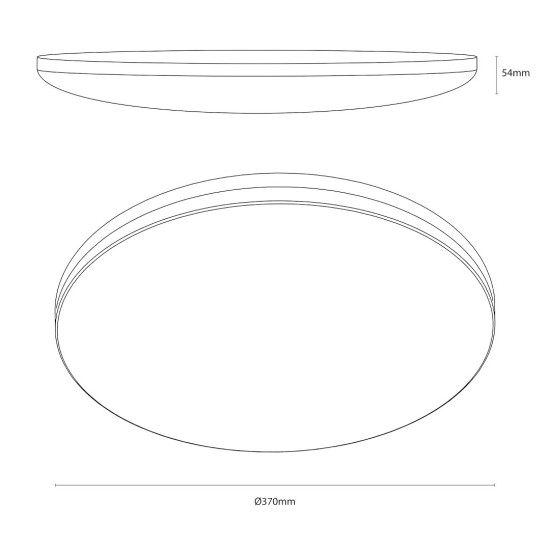Πλαφονιέρα HUGO LED 16W/24W/32W 3CCT Ø37cm IP54 Λευκή