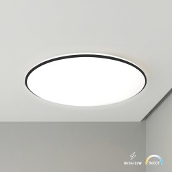 Πλαφονιέρα LED HUGO 16W/24W/32W 3CCT IP54 Μαύρη Ø37cm - Milagro ML2566