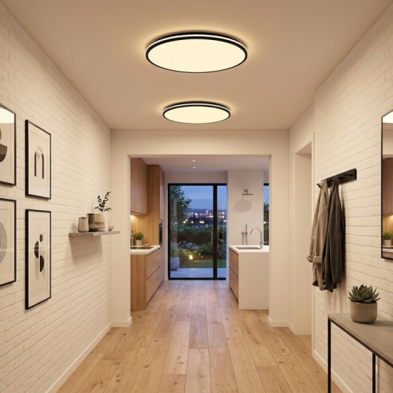 Πλαφονιέρα LED HUGO 21W/32W/42W 3CCT IP54 Μαύρη Ø45cm - Milagro ML2568