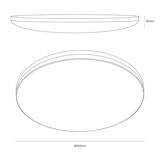 Πλαφονιέρα LED HUGO 21W/32W/42W 3CCT IP54 Μαύρη Ø45cm - Milagro ML2568