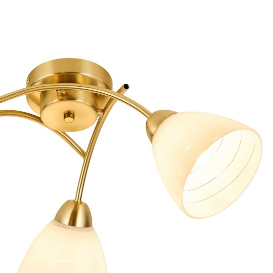 Πλαφονιέρα CLARA GOLD 3xE27 – Χρυσό με Γυαλί