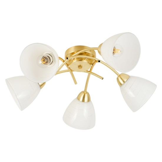 Πλαφονιέρα CLARA GOLD 5xE27 – Χρυσό με Γυαλί
