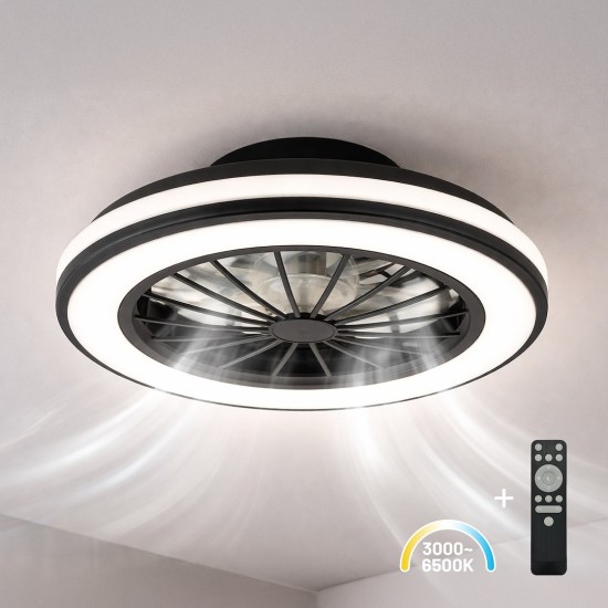 Πλαφονιέρα LED με Ανεμιστήρα Blast 24W + 15W Μαύρο Λευκό