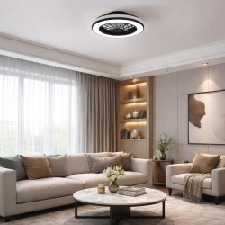 Πλαφονιέρα LED με Ανεμιστήρα Blast 24W + 15W Μαύρο Λευκό