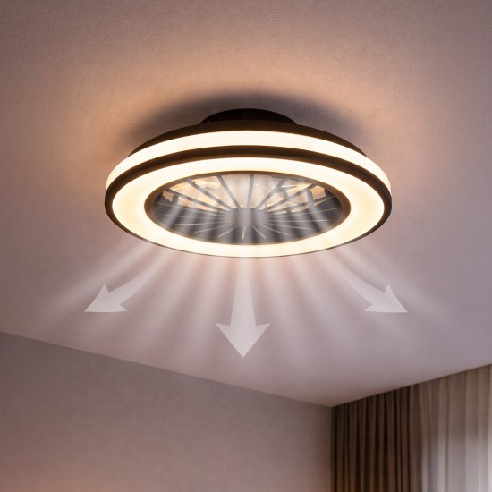 Πλαφονιέρα LED με Ανεμιστήρα Blast 24W + 15W Μαύρο Λευκό