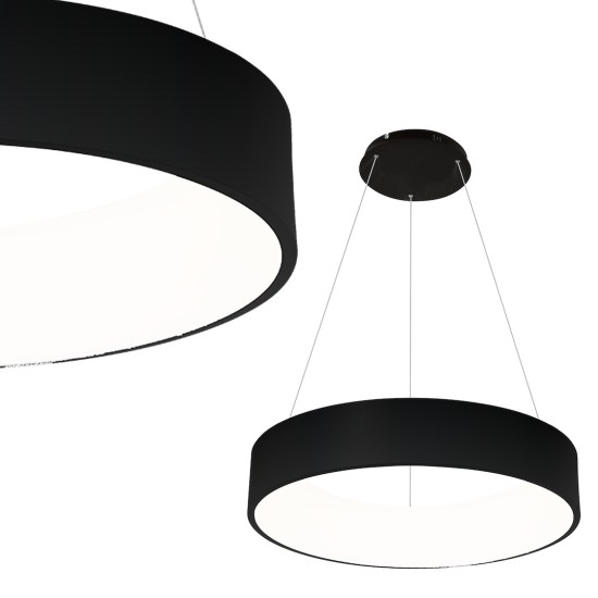 Κρεμαστό Φωτιστικό LED Ohio 40W Ø45cm CCT 3000K-6000K Μαύρο - Milagro ML6358