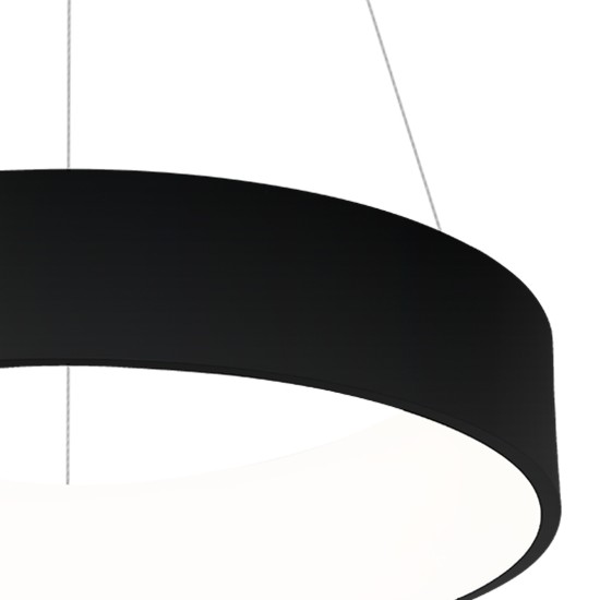 Κρεμαστό Φωτιστικό LED Ohio 40W Ø45cm CCT 3000K-6000K Μαύρο - Milagro ML6358
