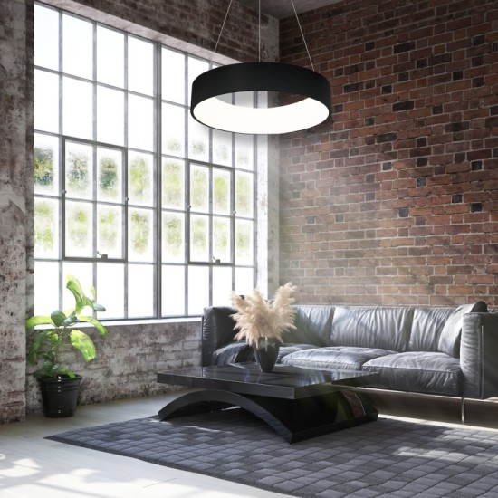 Κρεμαστό Φωτιστικό LED Ohio 40W Ø45cm CCT 3000K-6000K Μαύρο - Milagro ML6358