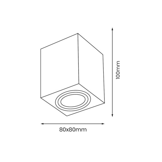 Επιφανειακό Σποτ Οροφής Bima Ring Square 1xGU10 8×8cm – Λευκό Επιφανειακό Σποτ Οροφής Bima Ring Square 1xGU10 8×8cm – Λευκό