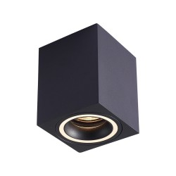 Επιφανειακό Σποτ Οροφής Bima Ring Square 1xGU10 8×8cm – Μαύρο