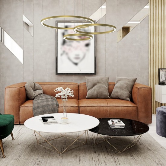 Κρεμαστό Φωτιστικό LED Galaxia Ματ Χρυσό 85W 3500K – Milagro ML8790