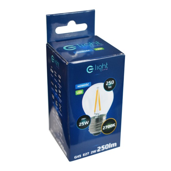 LED FILAMENT BULB 2W E27 G45 2700K