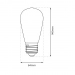 ΛΑΜΠΑ LED FILAMENT BULB 6W ST64 E27 2700K ΜΕΛΙ