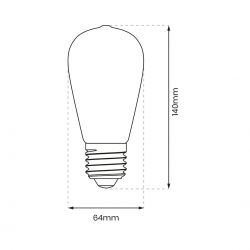 ΛΑΜΠΑ LED FILAMENT BULB 6W ST64 E27 2700K ΜΕΛΙ