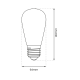 ΛΑΜΠΑ LED FILAMENT BULB 6W ST64 E27 2700K ΜΕΛΙ
